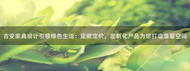 杏耀官方：吉安家具设计引领绿色生活：定做定价，定制化产品为您